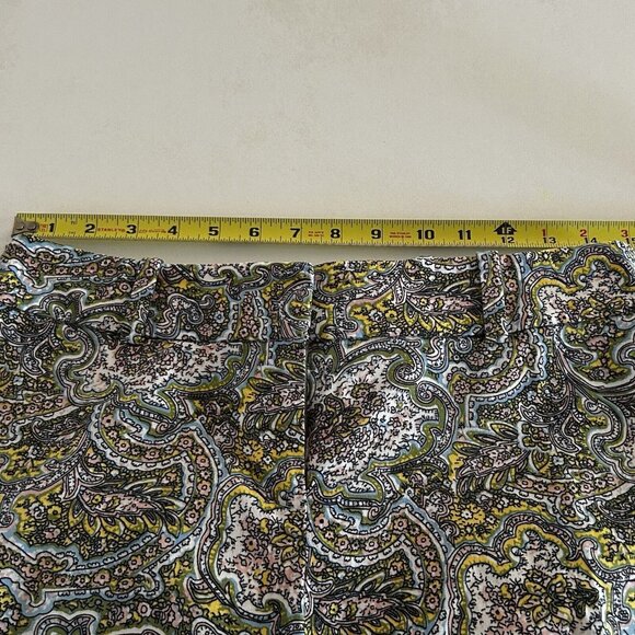 Ann Taylor Carnegie Crop Pants Stretch Paisley Floral 4 Multicolor Casual Boho - Picture 6 of 9